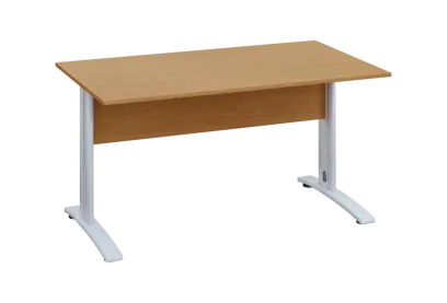 EPK 28 - 14 stůl kancelářský, kovová podnož bílá, deska 25 mm, široký 1400 mm, buk Royal